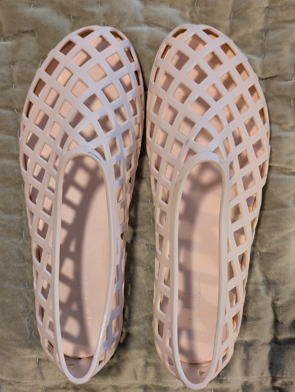Nicole Miller Blush Pink Lattice Lightweight Slip-On